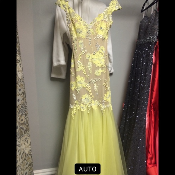 HAND PAINTED EMA SAVAHL PROM DRESS WORN ONCE! - Picture 4 of 7